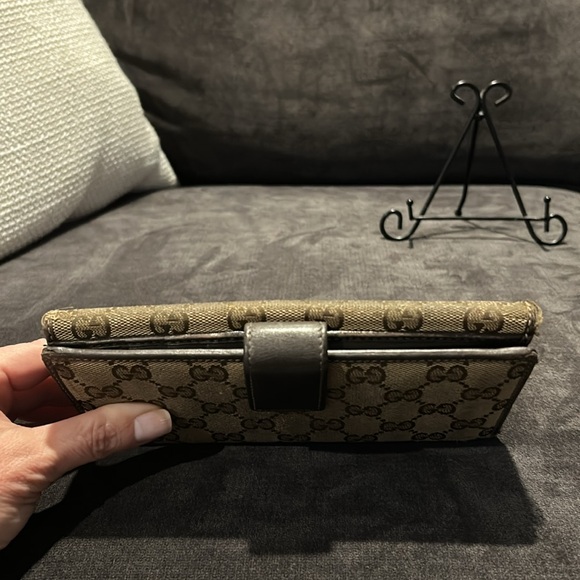 Vintage Gucci Authentic Monogram Continental Long Snap Flap Wallet 7 1/2 X 4 - Picture 12 of 15